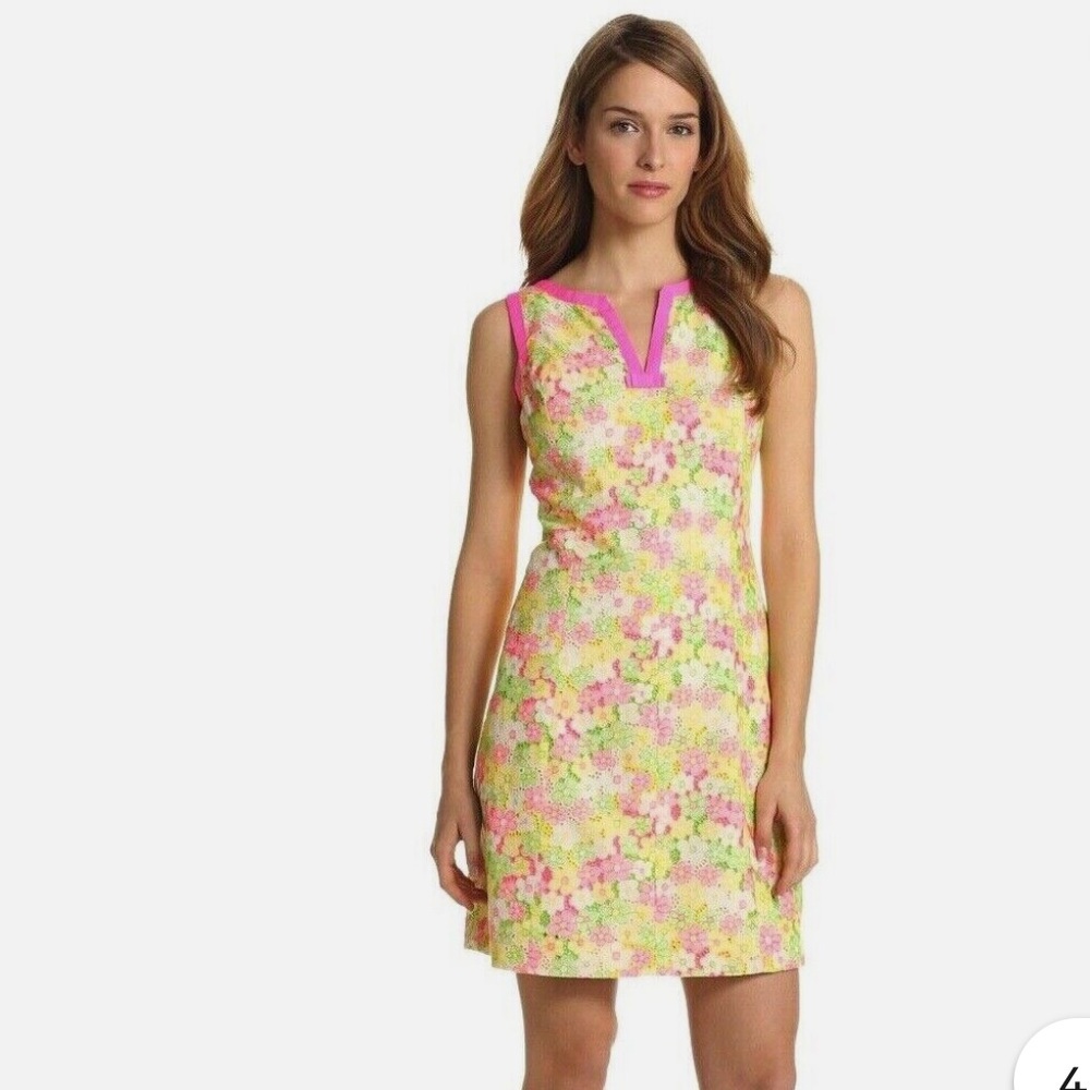 Lilly Pulitzer Percy Eyelet Floral Dress Size 4